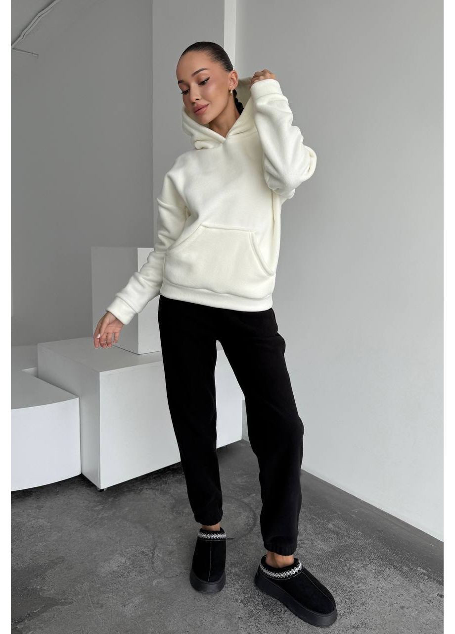 Жіночий флісовий костюм: худі з кишенею та джогери MonCher (369378546)