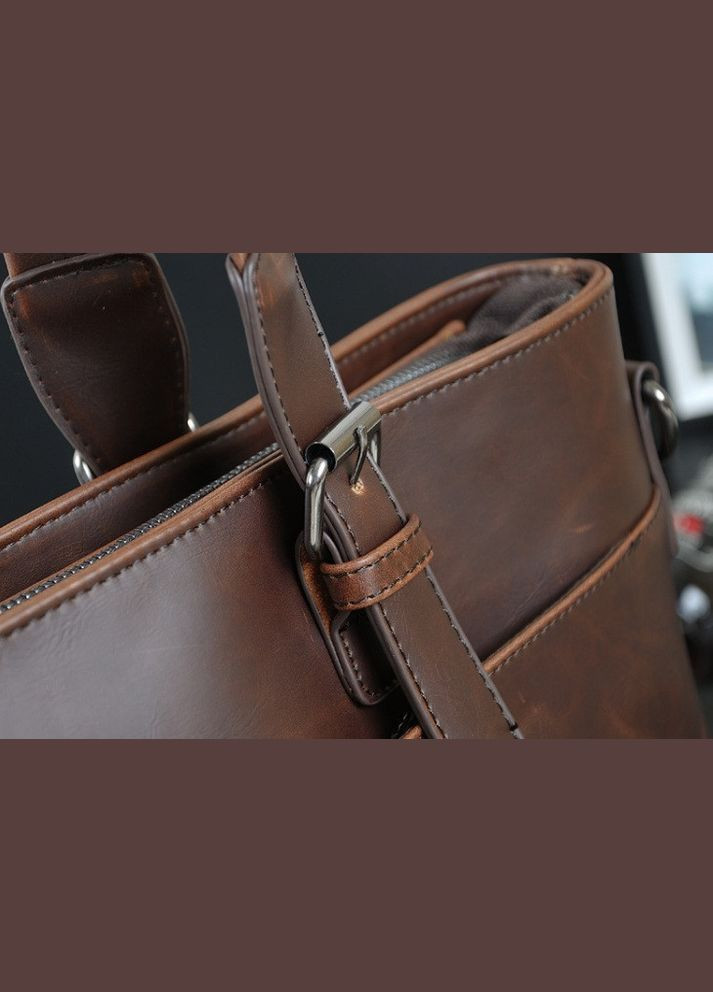 Чоловічий діловий портфель сумка для документів Коричневий No Brand (302391144)