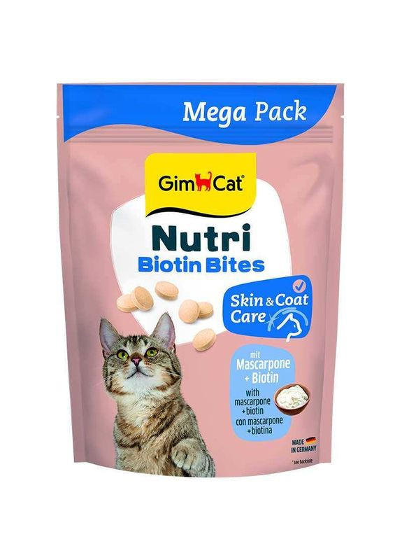 Nutri Biotin Bites - Витаминизированные лакомства с маскарпоне и биотином для здоровья шерсти и кожи у кошек - 425 г GimCat (353685620)