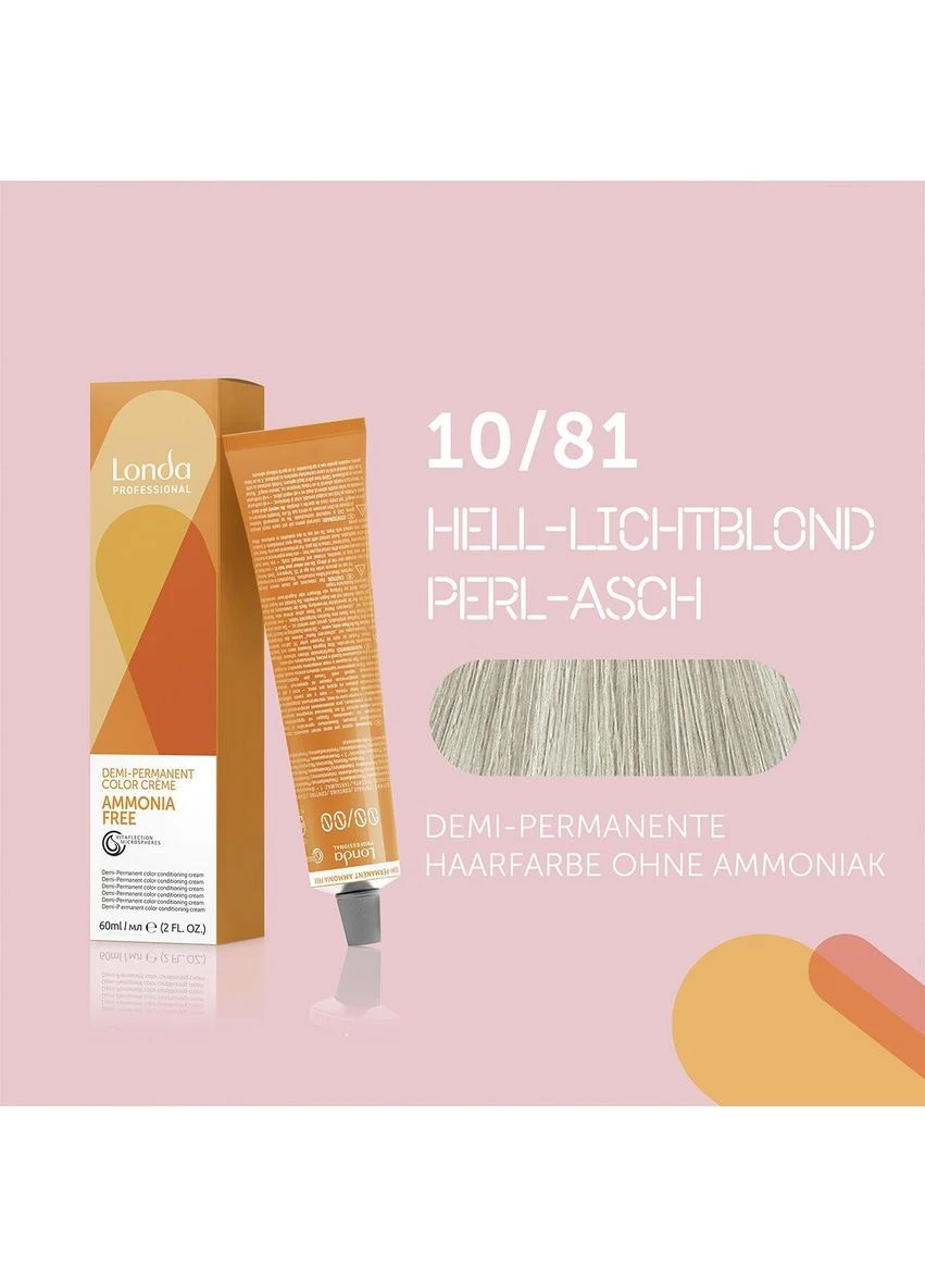 Краска тонирующая для волос без аммиака Demi-Permanent Color 10/81 Яркий блонд жемчужно-пепельный 60 мл Londa Professional (393597302)