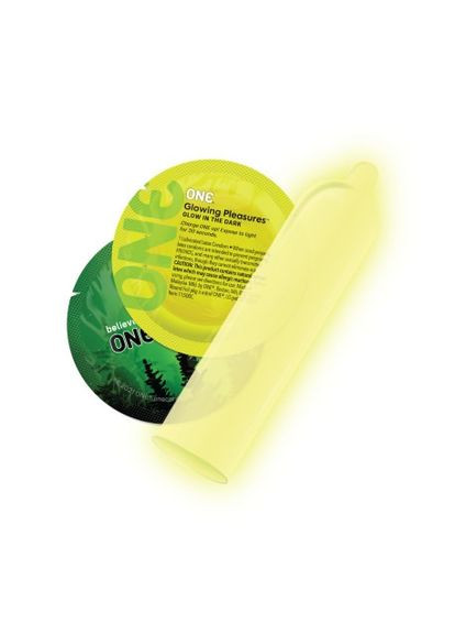 Набір флуоренцетних презервативів Glowing Pleasures світяться у темряві (ціна за упаковку, 100 шт) One (372511264)