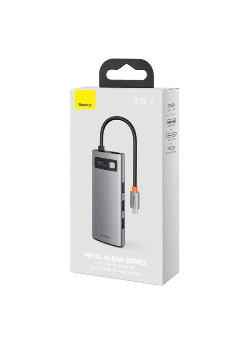 USB-хаб Metal Gleam Series 5-in-1 Multifunctional （Type-C to HDMI*1+USB3.0*3+PD*1) Baseus (337311193)