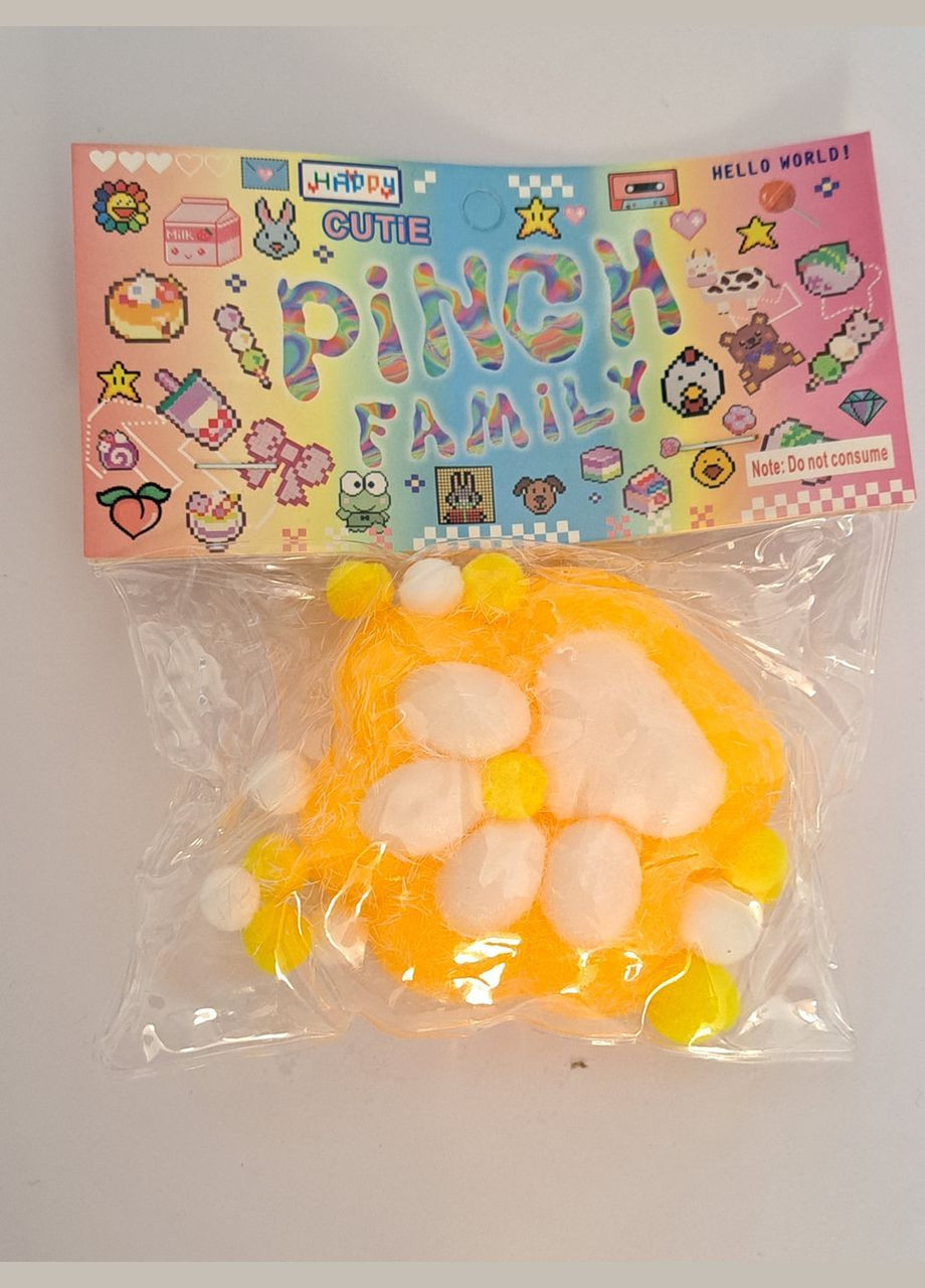 Сквіш таба лапка антистрес Жовта No Brand (333163822)