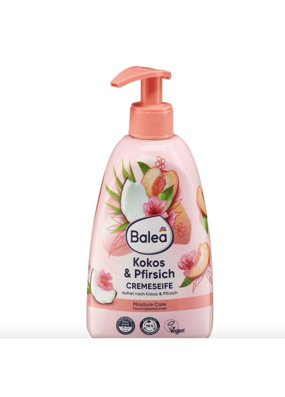 Вершкове крем-мило Персик і кокосовий горіх 500 мл Balea (367610624)