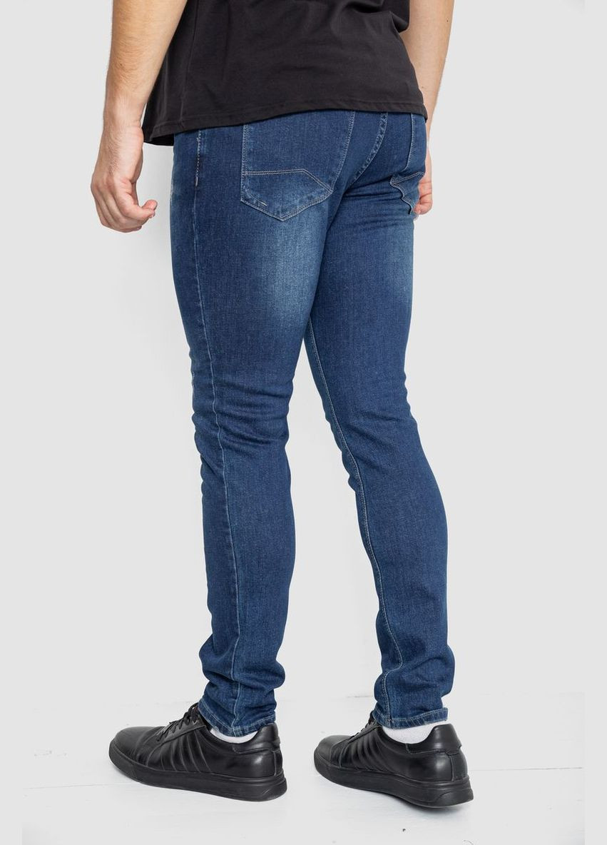 Темно-синие демисезонные прямые джинсы мужские однотонные с потертостями темно-синие размер 29 (sku_247r664-1) Ager