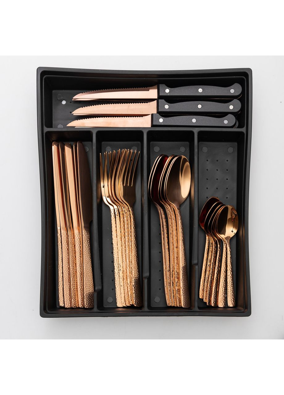 Набір столових приладів на 6 персон, 30 предметів Бронза з різьбою Yiwu (360454745)