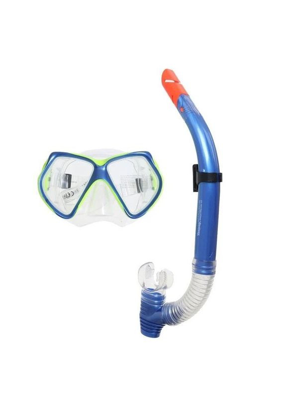 Набор 2 в 1 для плавания 24003 (маска: размер L, (14+), обхват головы ≈ 54-65 см, трубка), голубая Bestway (300693867)