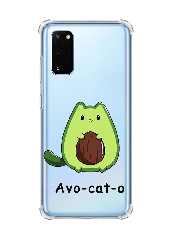 Чехол с утолщёнными углами для Samsung Galaxy S20 Plus:: Котик Авокадо (принт 306) Creative (360660052)