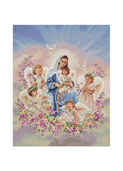 Алмазна мозаїка Ікона Діва Марія з ангелами 40х50 см SP091 ColorArt (289370679)