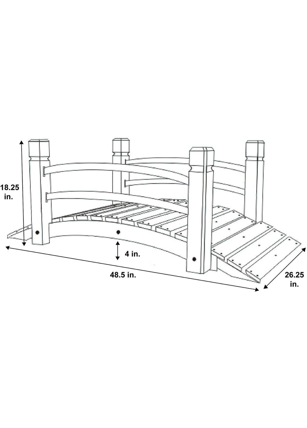 Садовий місток з дерева Леорема каррі (МОС-003603) No Brand (328960028)