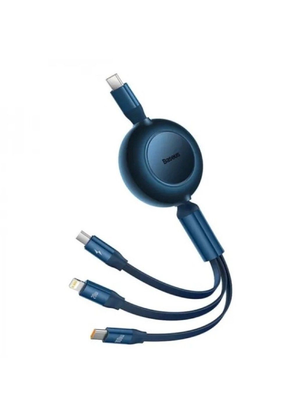 Кабель Bright Mirror 2 Series Retractable 3-in-1 Fast Charging Data Cable Type-C to M+L+C 100W 1.1m Blue Baseus (369457197)