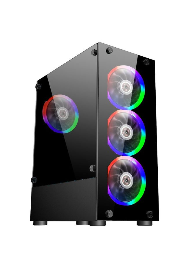 Корпус V2-A-BK-4F1 Black без БП 1STPLAYER (370621480)