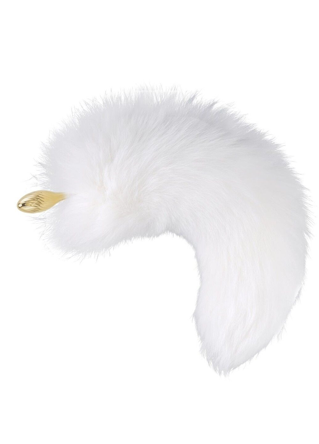 Металева анальна пробка Лисячий хвіст SEVANDA White Fox-Tail Anal Pear-shape Plug Lockink (315497778)