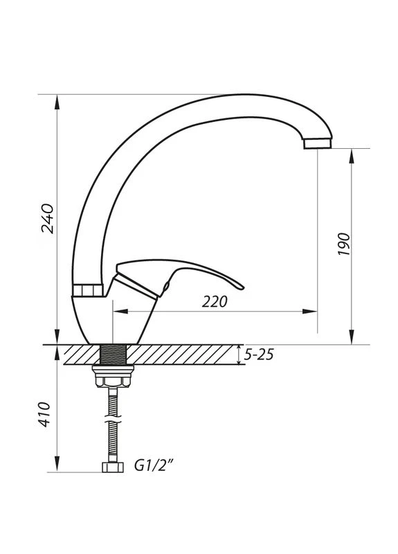 Змішувач для кухні YUB (ZX0107) Zerix 279 (388589444)