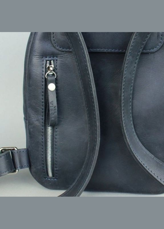 Рюкзак женский кожаный с ремнем через плечо Groove S синий винтажный The Wings (301871775)