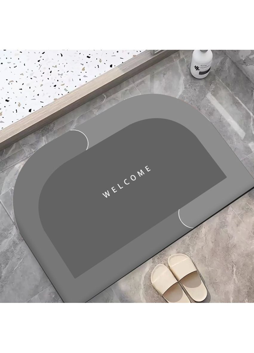 Килимок придверний напівовальний 11854 60х40 см сірий No Brand (361024865)