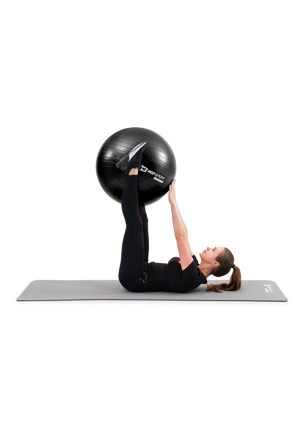 Фитбол 55см черный + насос 2020 Hop-Sport (303126842)