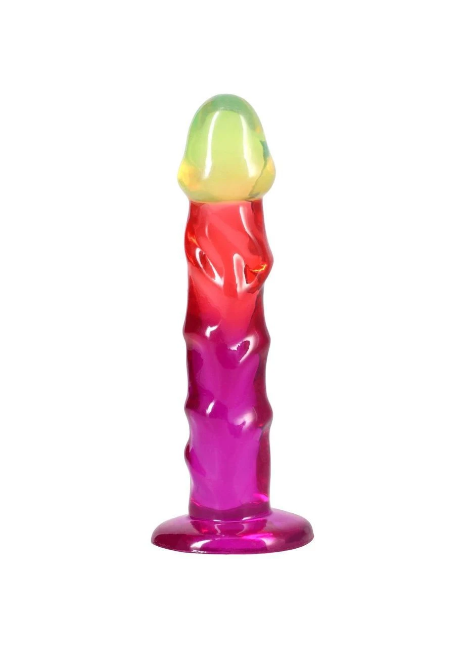 Фаллоимитатор Doc Johnson Crystal Jellies - 7.5 Inch Classic Dong - Rainbow No Brand (402622771)