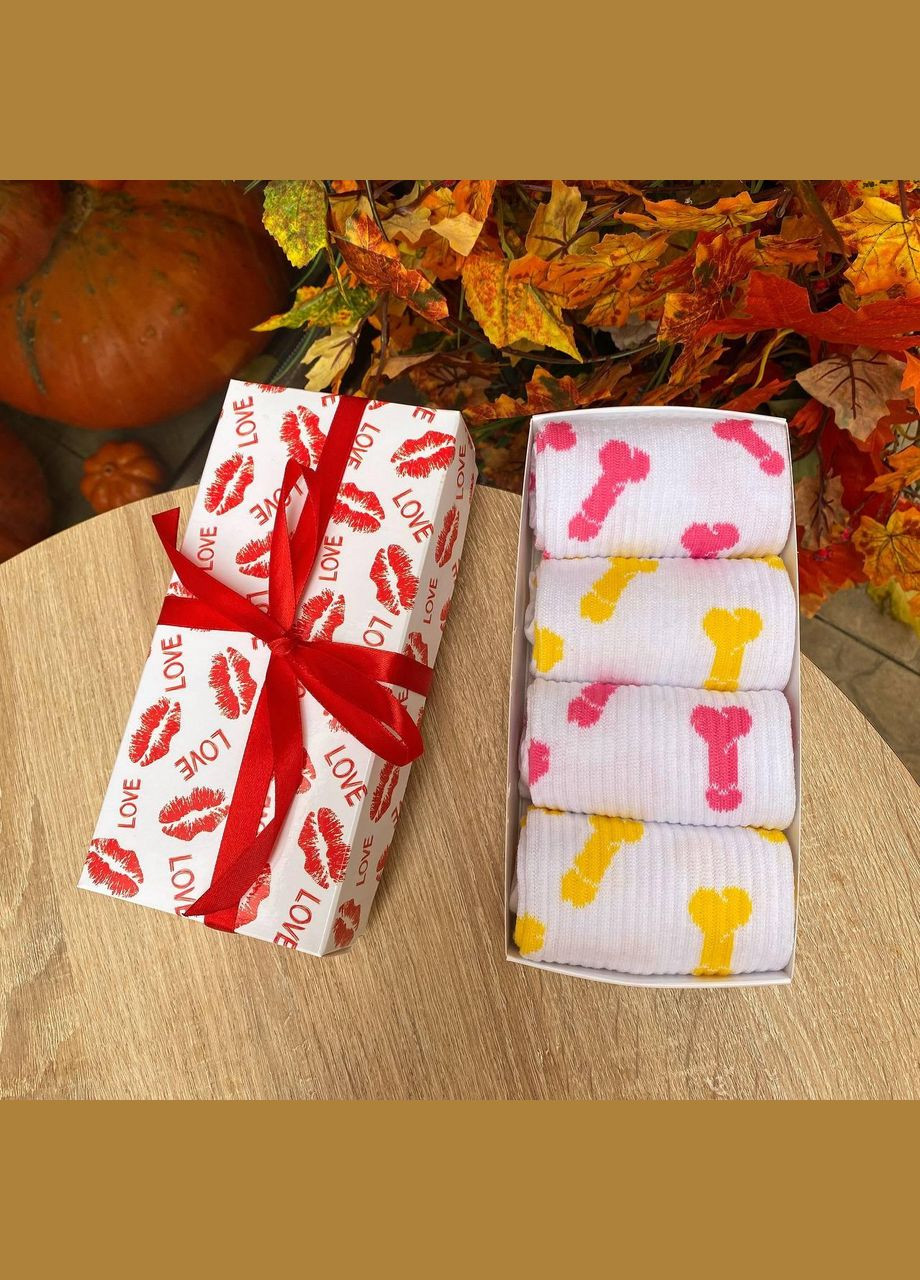 Комбинированные бокс женских высоких носков 36-41 на 4 пары в подарочной коробке Vakko (308336833)