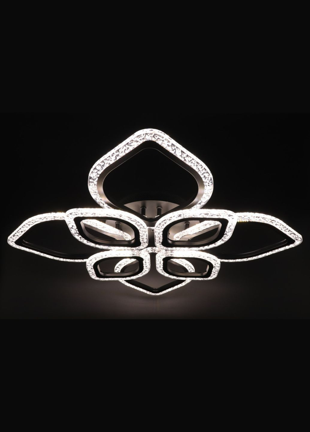 Люстра світлодіодна стельова LED світильник для квартири на стелю лед з пультом 25746 Чорний 10х53х71 см. Sunnysky (364766753)