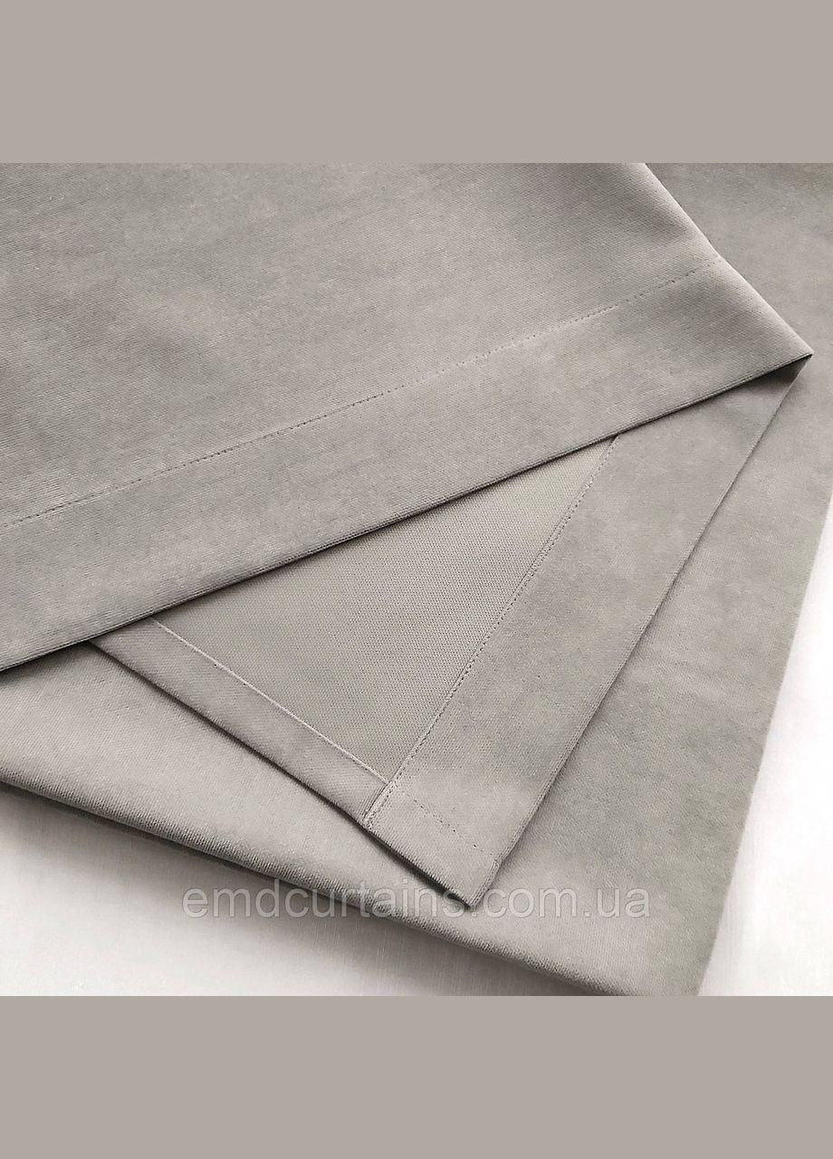 Комплект штори на тасьмі 2 шт. з підхватами 200х250 см мікровелюр Сірий No Brand (337356004)