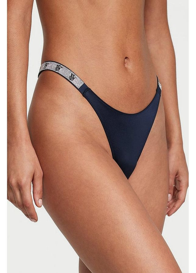 Трусики танга со стразами Victoria's Secret 698434839 blue (349832628)
