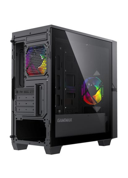 Корпус Cyclops BG Black, без БП, Mini Tower, Micro ATX/Mini ITX, 1xUSB 3.1, 2xUSB 2.0, 3x120 мм LED, 350х188х380 мм GameMax (325877640)