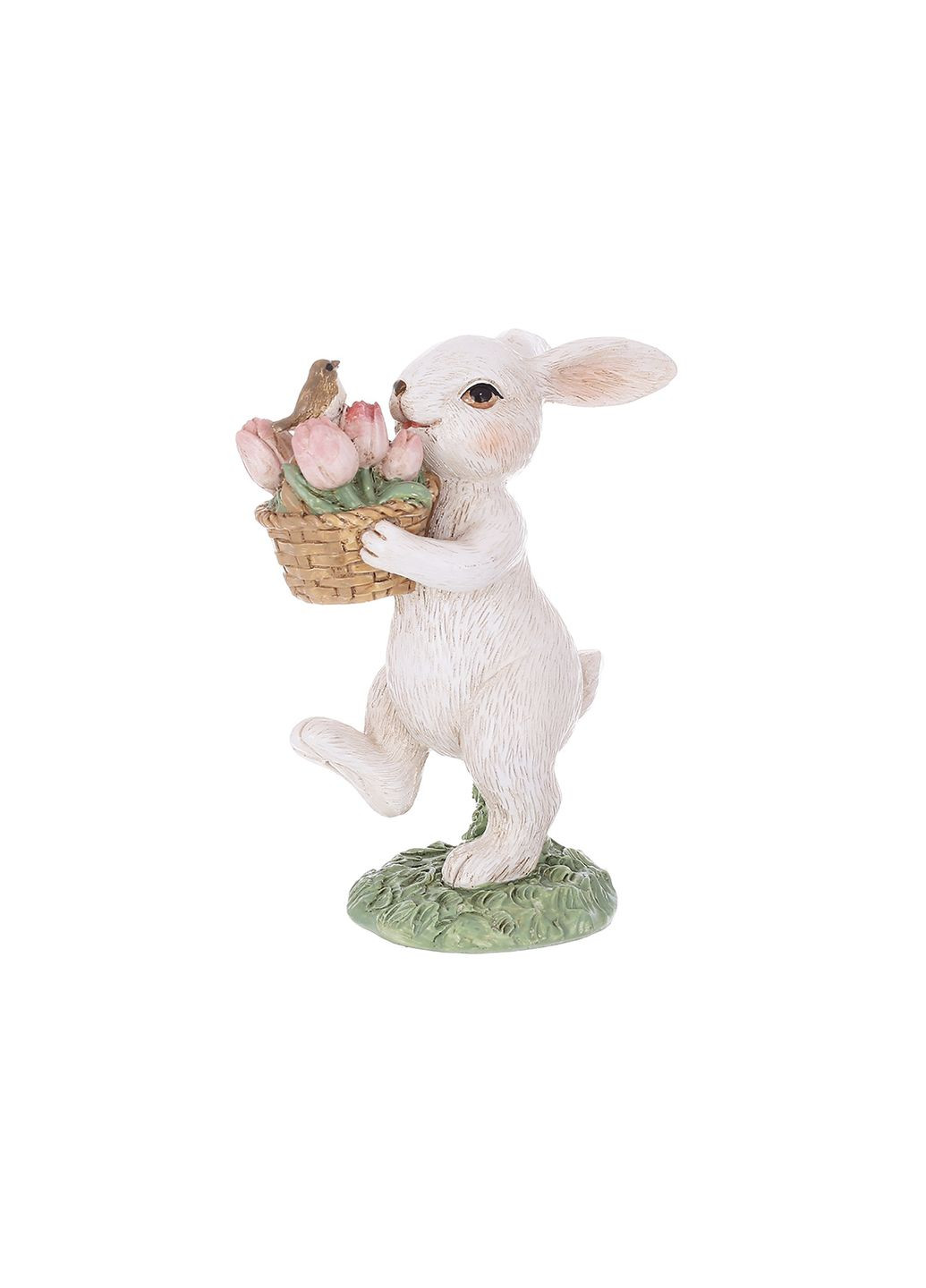 Декоративная статуэтка Кролик с корзиной тюльпанов 9*5,5*12см BonaDi (292309891)
