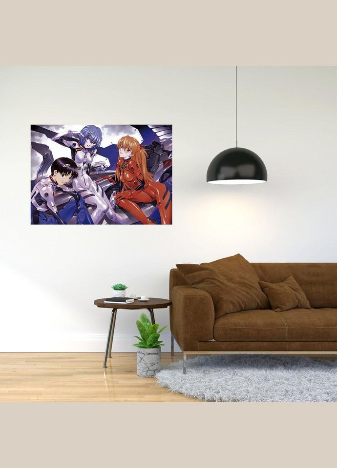 Плакат- із принтом "Neon Genesis Evangelion Shinseiki Evangerion - Євангеліон нового покоління (аніме) A2 А0 Кавун постер (316209407)