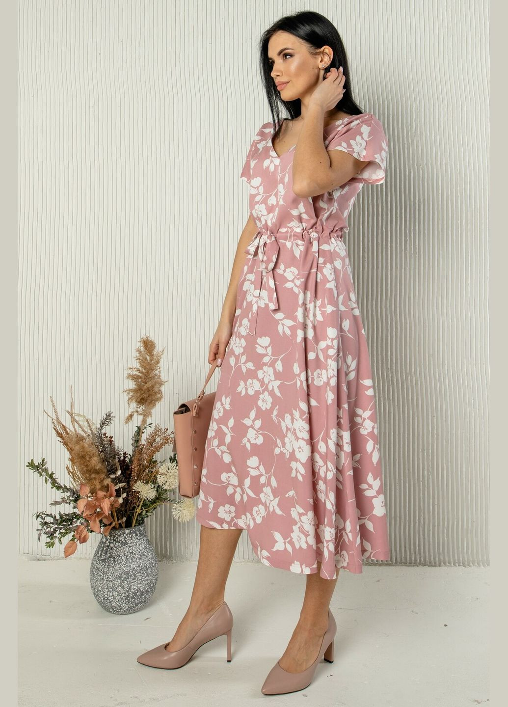 Пудровое кэжуал, праздничный, деловое платье ри мари джослин пл 1521 силуэтная, с пышной юбкой, а-силуэт RiMari