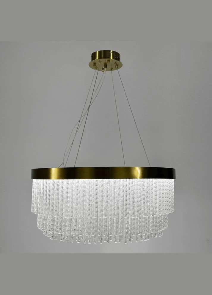 Изысканная подвесная LED люстра в латунном корпусе Ø 60 см LineF (400167708)