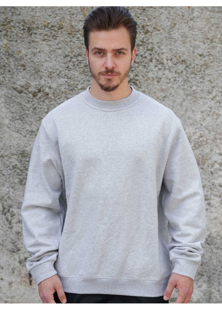 Утеплений оверсайз світшот на флісі Solo Gray Without (362441490)