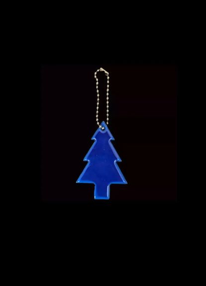 Брелок світловідбиваючий Ялинка 45 на 65 мм синій Jannet Стрічка (325455656)
