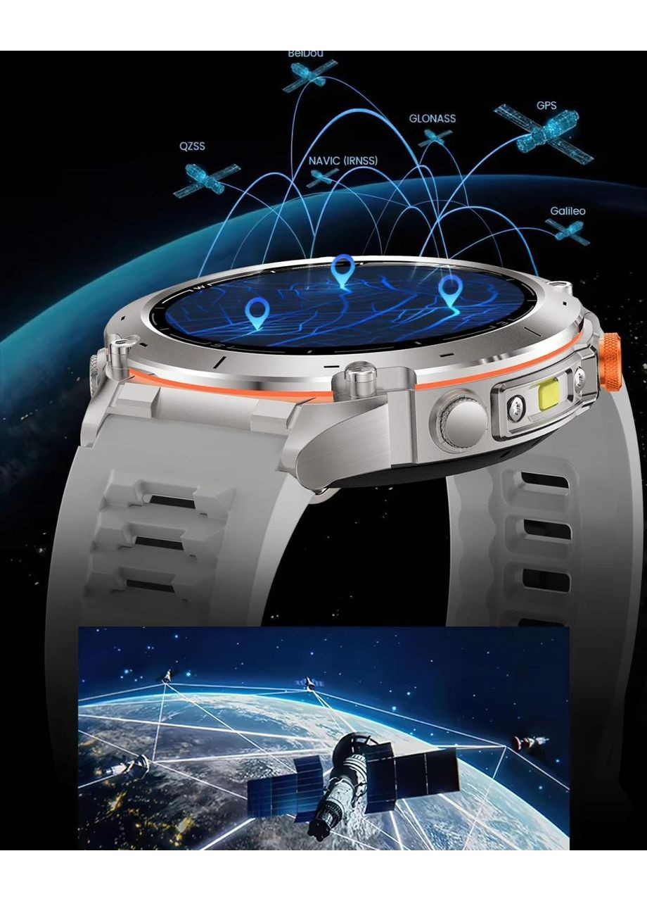 Тактичний розумний смарт годинник для військових Y101 з ліхтариком, компасом, GPS трекером та спортивними режимами Smart Watch (361119621)