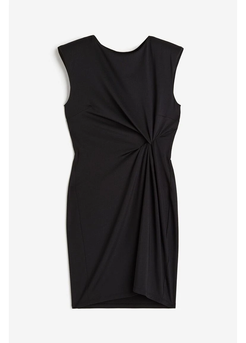 Черное платье H&M однотонное