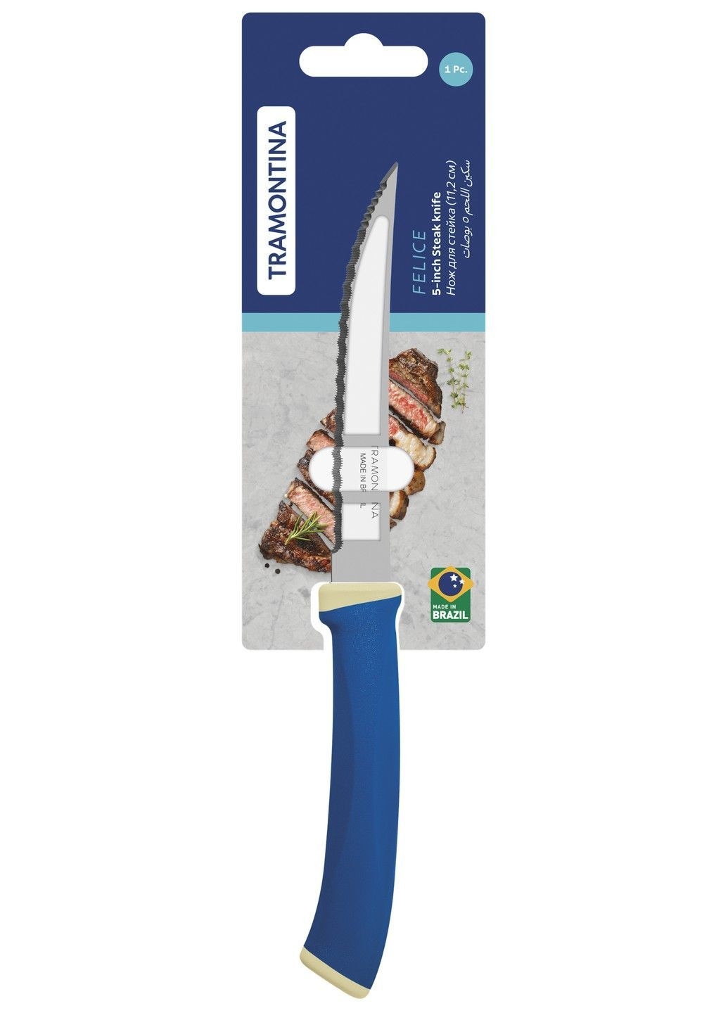 Ніж FELICE blue д/стейка м/зубчатий 11,2см (23494/115) Tramontina (365276429)