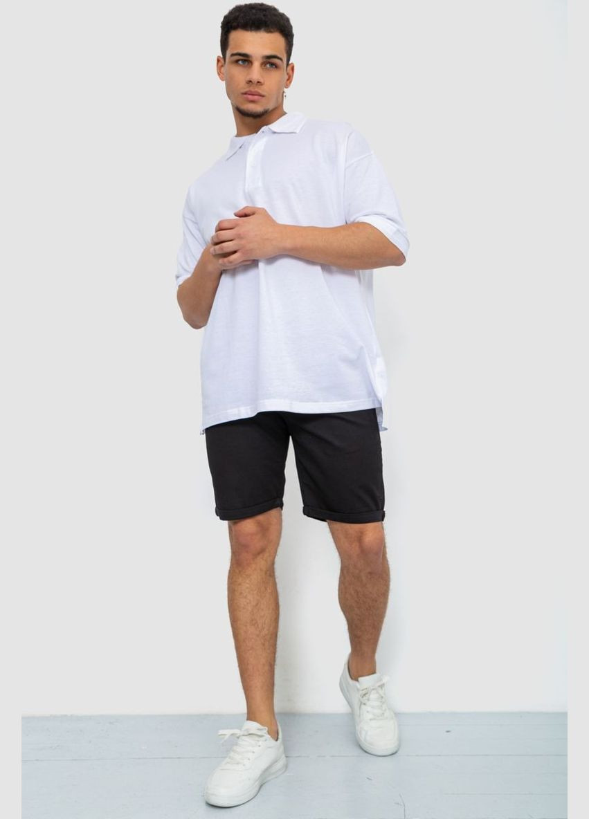 Белая поло мужское однотонное 244r015 с длинным рукавом Ager