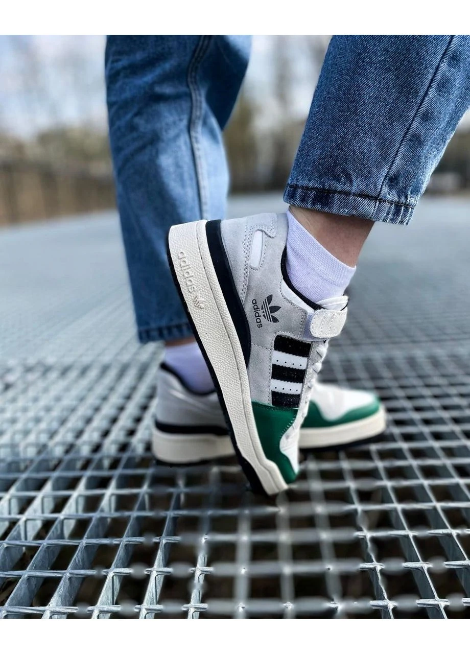 КРОСІВКИ ЖІНОЧІ ADIDAS FORUM LOW WHITE GREEN BLACK АДІДАС ФОРУМ БІЛІ No Brand білі демісезони (392030771)