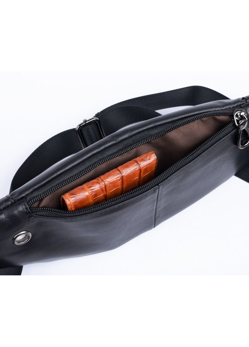 Сумка чоловіча через плече шкіряна бананка 20343 Чорний Vintage (302009101)