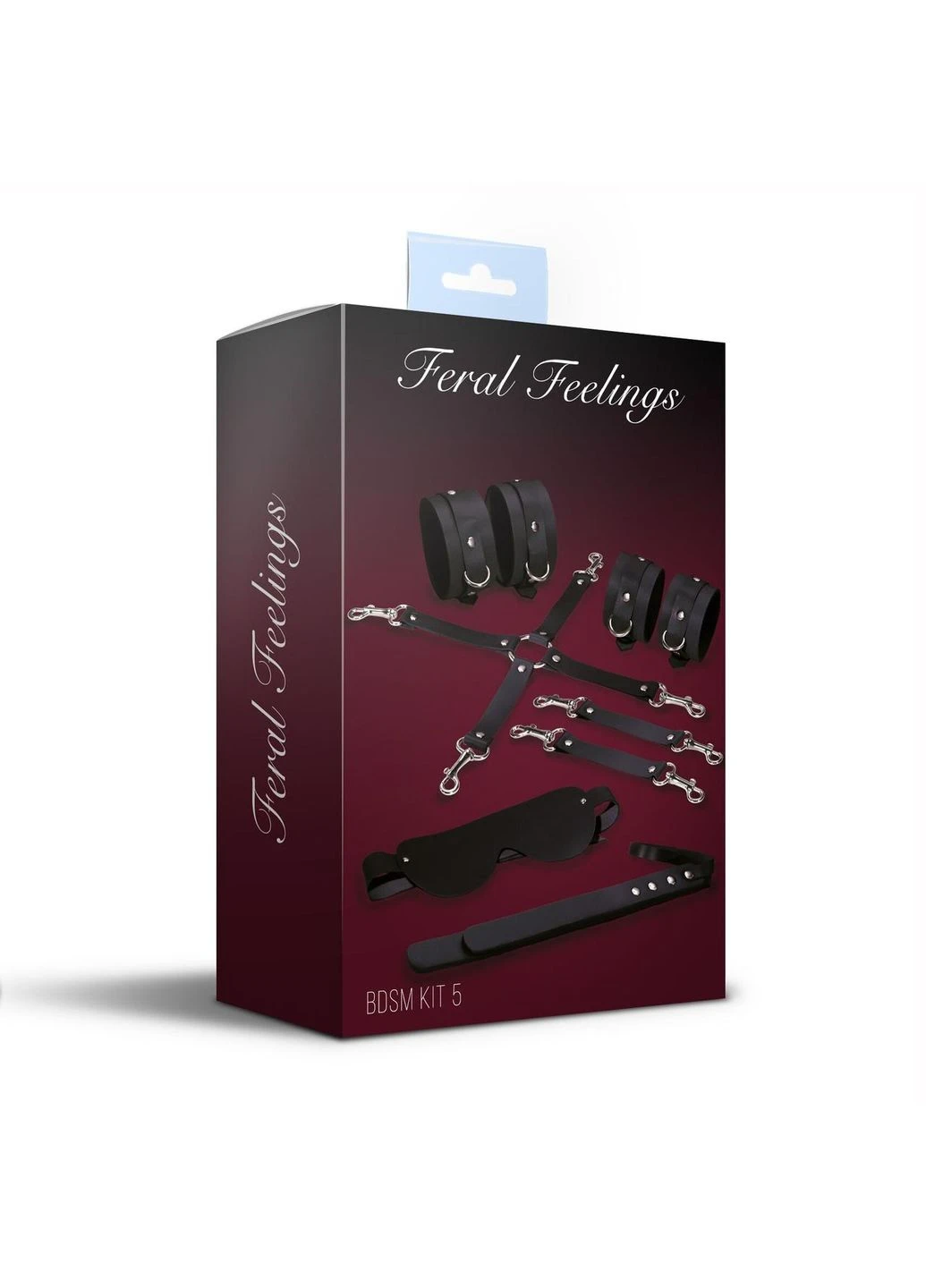 Набір для БДСМ 5 в 1 BDSM Kit 5 Black, наручники, поножі, хрестовина, маска, падл Feral Feelings (383112242)