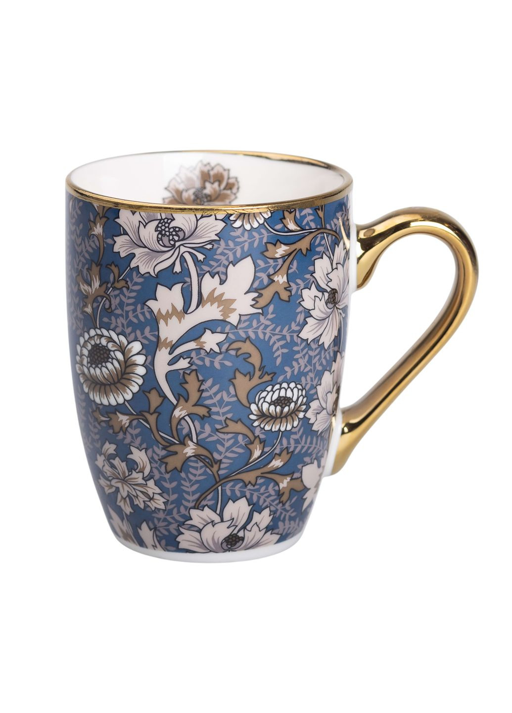 Чашка керамічна у вінтажному стилі 400 мл, синій з білим Liling Rongxiang Ceramic RX-N240665BLW No Brand (360977627)