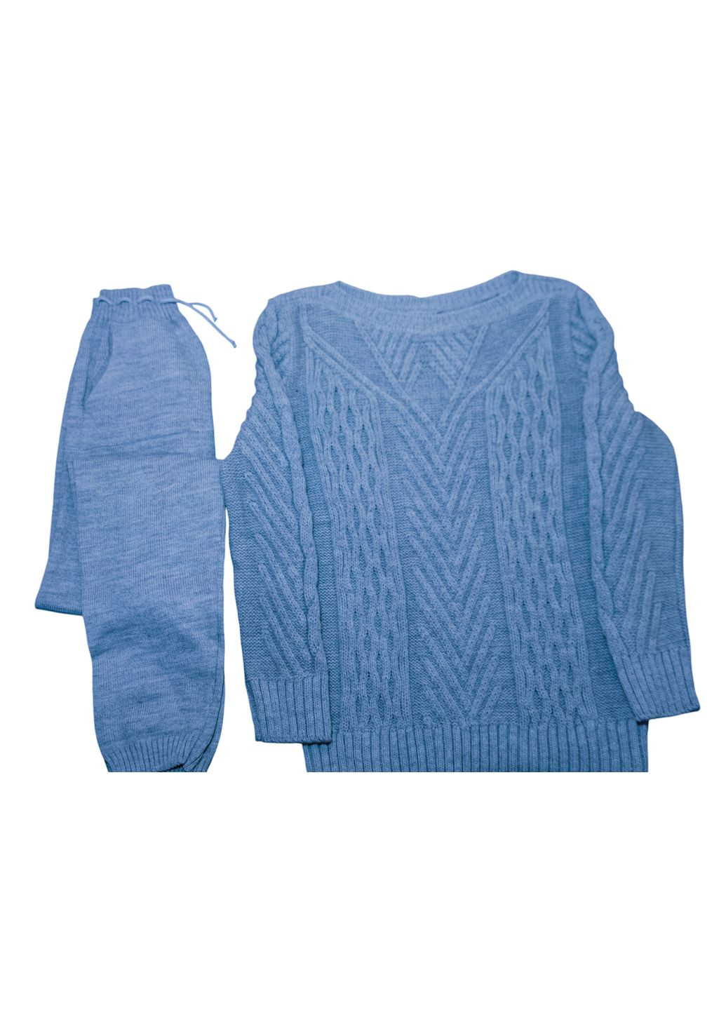 Костюм жіночий сірий в'язаний косичка No Brand (316141176)