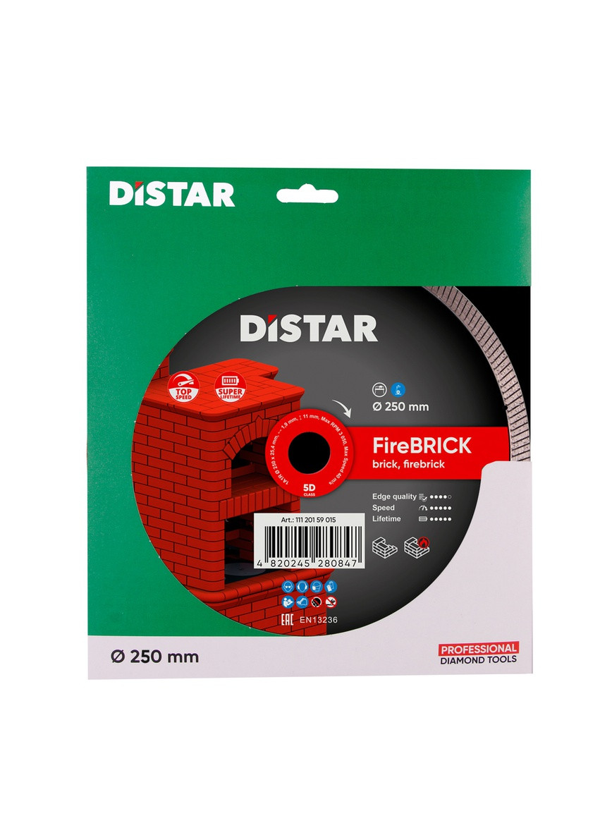Алмазный диск 1A1R FireBRICK (250 х 1.9 мм, 25.4 мм) отрезной круг 11120159015 (10332) Distar (286422935)