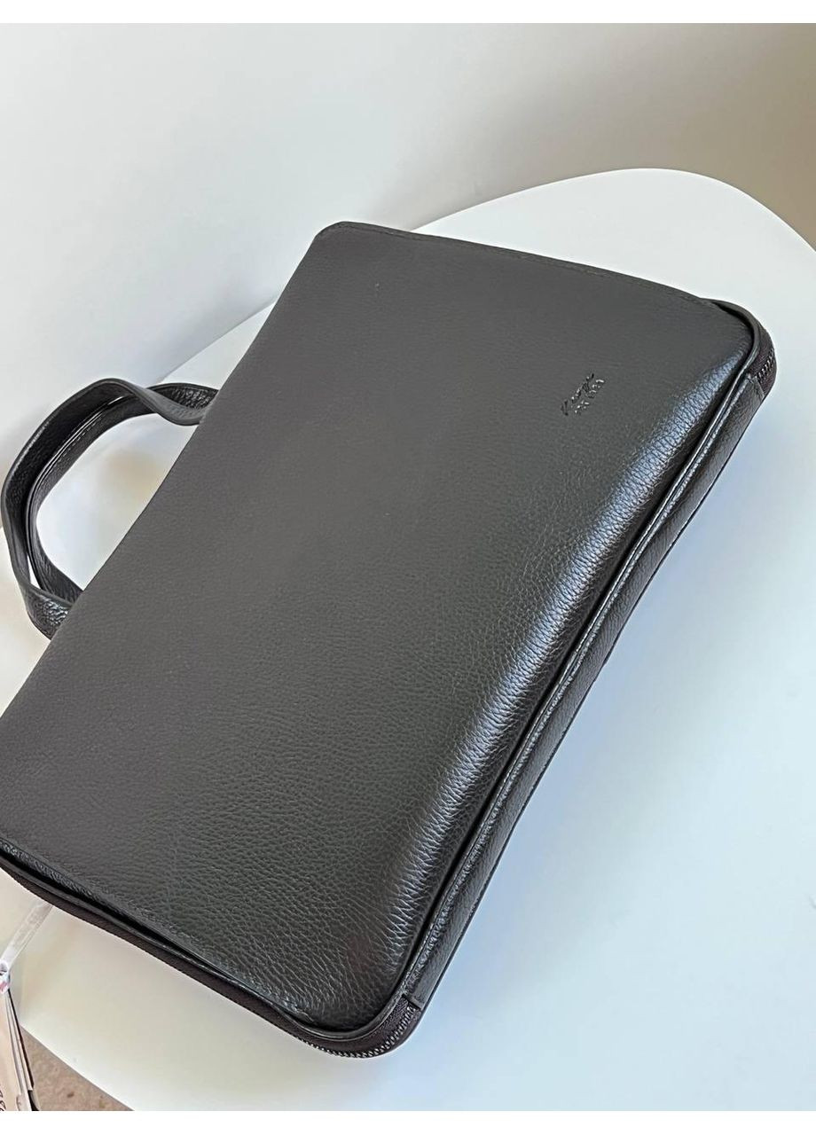 Мужской портфель-папка Турция — коричневая натуральная кожа флотарий три отдела, ремень в комплекте Karya (361147687)