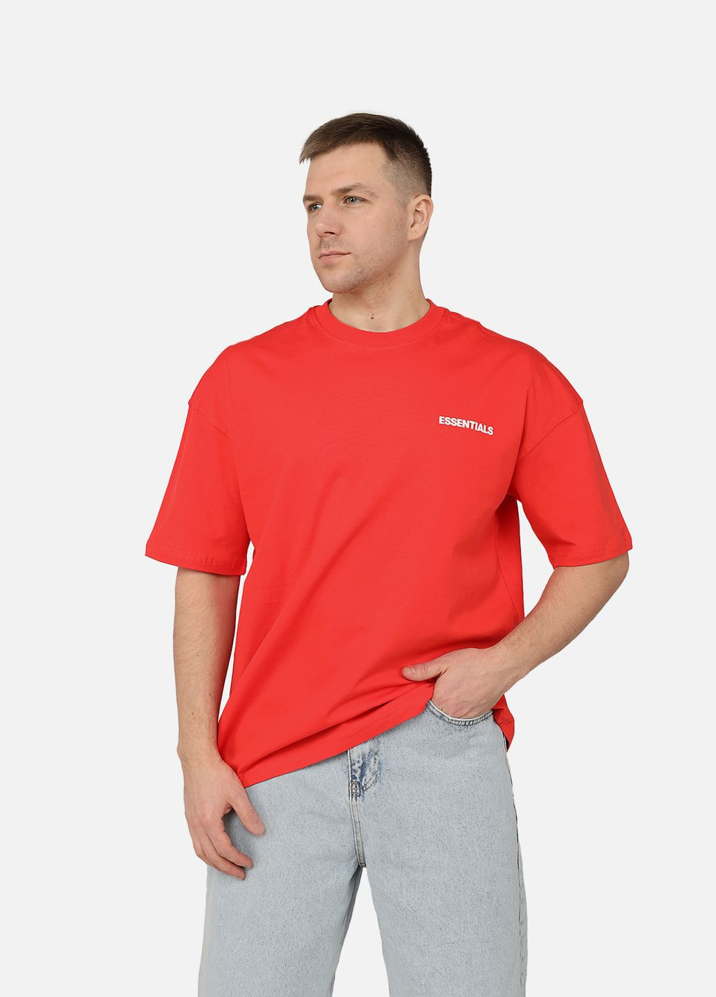 Червона футболка з коротким рукавом чоловіча колір червоний cb-00272930 Essentials