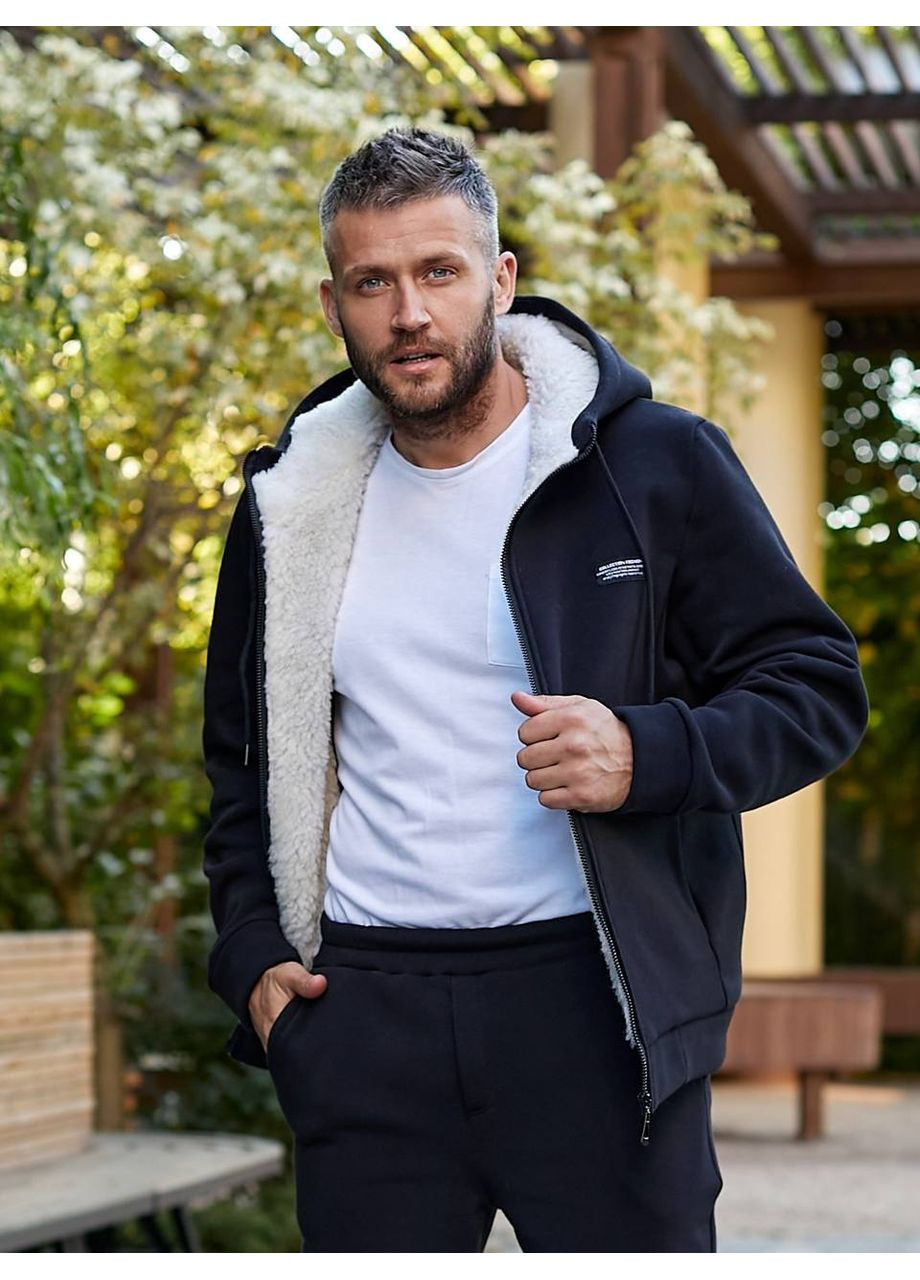 Мужской теплый спортивный костюм цвет черный New Trend (304649746)