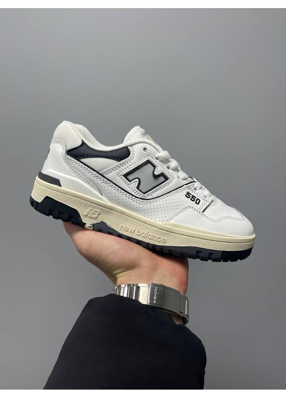 КРОСІВКИ ЖІНОЧІ NEW BALANCE 550 WHITE BLACK GREY LOGO НЬЮ БЕЛАНС 550 No Brand сірі демісезони (367174122)