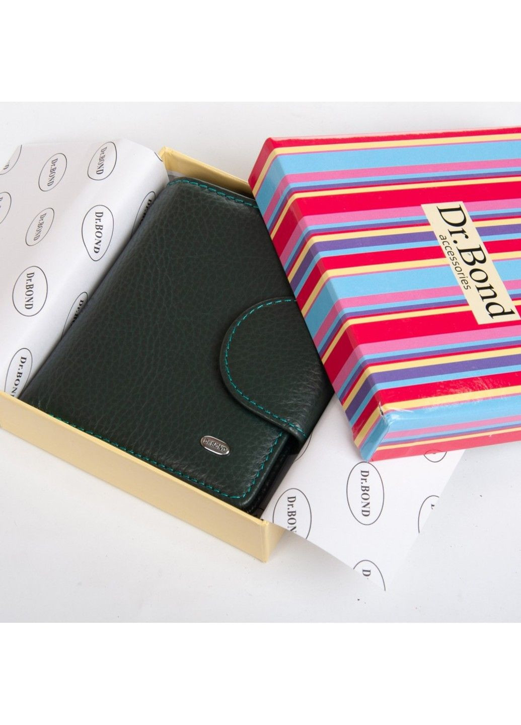 Женский кожаный кошелек Rainbow WRS-415-1 green Dr. Bond (360938719)
