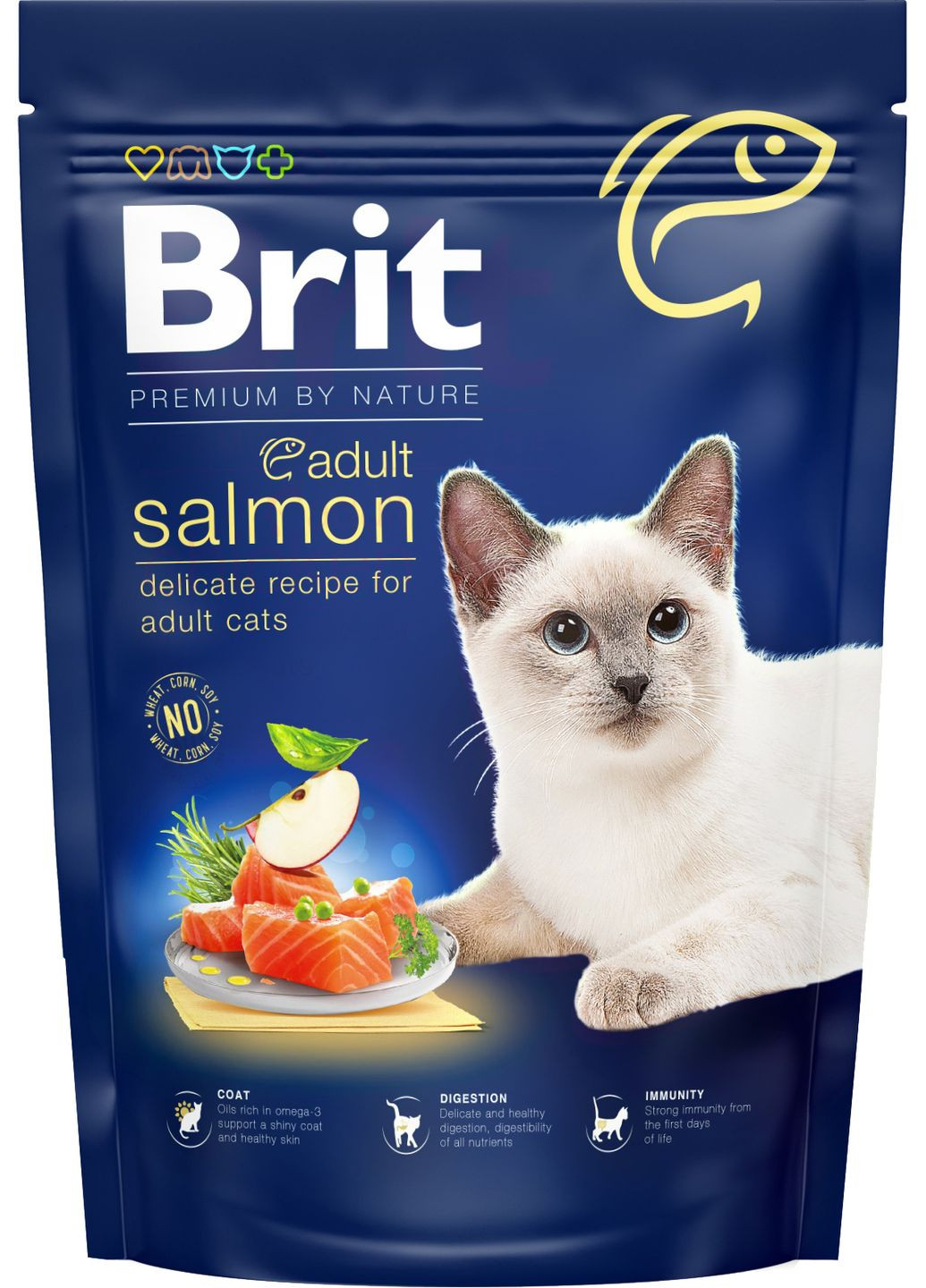Сухой корм для кошек Nature Cat Adult Salmon с лососем 800 г (8595602553051) Brit Premium (279567592)
