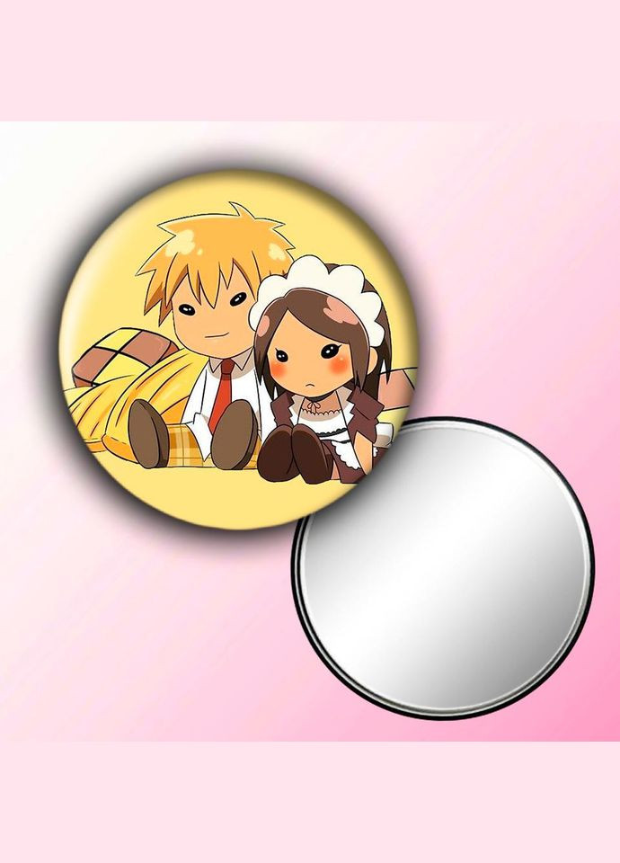 Дзеркальце косметичне кишенькове Аніме Староста покоївка #0010 із малюнком круглий 56 мм No Brand (309155161)